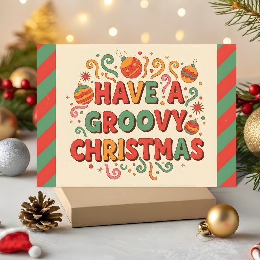 レトロ グルービーなクリスマス シーズンカード
