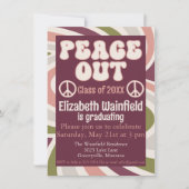 レトロ・グルービーな卒業おめでとう - ピースアウト 招待状 (正面)