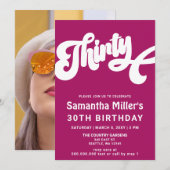 レトロ・グルービー30歳誕生日パーティー 招待状 (正面/裏面)