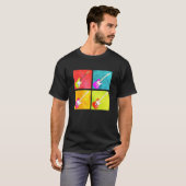 レトロ グルービー ギター トレンディ Tシャツ (正面フル)
