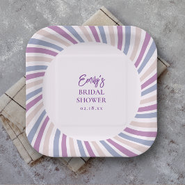 レトロ・グルービー・ディスコ・ブライダルシャワー ペーパープレート