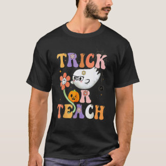 レトロ グルービー トリック オア ティーチ 先生 ハロウィン コス Tシャツ