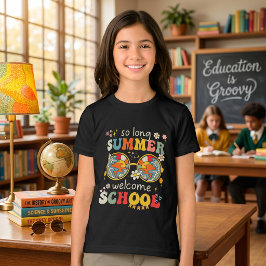 レトロ グルービー バック トゥ スクール サングラス トロピカル ボーイ Tシャツ