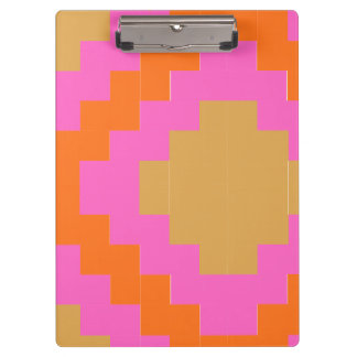 レトロ グルービー ピンク オレンジ 幾何学模様 クリップボード