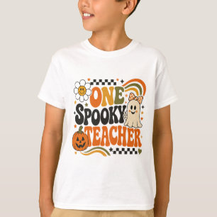 レトロ グルービー ワン スプーキー 先生 ハロウィン Tシャツ