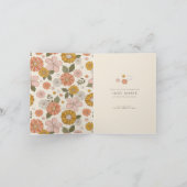 レトロ グルービー ヴィンテージ フラワー ガールズ パーティー サンキューカード (内部)