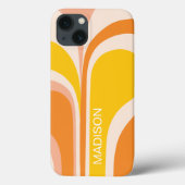 レトロ グルービー 抽象的な 桃色 オレンジ 黄色 名前 Case-Mate iPhoneケース (裏面)