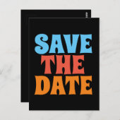 レトロ・グルービー 1960年代 SAVE THE DATE ポストカード (正面/裏面)