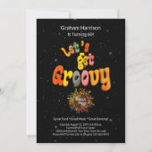 レトロ グルービー 60歳の誕生日招待状 招待状 (正面)