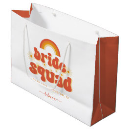 レトロ グルーヴィーなダイシーの花嫁チーム バチェロレッテパーティー ラージペーパーバッグ