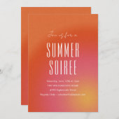 レトロ グルーヴィー オレンジ ファン サマー ソワレーパーティー 招待状 (正面/裏面)