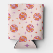 レトロ グルーヴィー カラフル ディスコボール パターン 缶クーラー (正面)