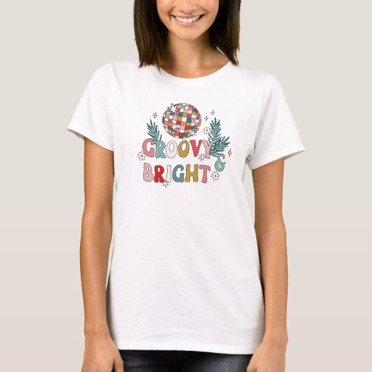 レトロ グルーヴィー クリスマス Tシャツ (正面)