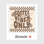 レトロ グルーヴィー コーヒーの雰囲気 シール (シート)