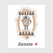 レトロ グルーヴィー コーヒーブレイク シール (シート)