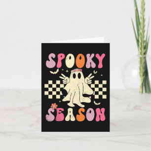 レトロ グルーヴィー ゴースト スプーキー シーズン ゴースト ブー ハロウィン カード