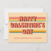 レトロ グルーヴィー スクール バレンタインデー パーソナライズド シーズンカード (正面)