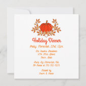 レトロ グルーヴィー ダイシー パンプキン ヒッピーの感謝祭 招待状 (裏面)