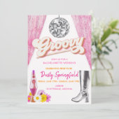 レトロ グルーヴィー ディスコ バチェロレッテ ウィークエンド 行程 招待状 (スタンド正面)