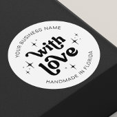 レトロ グルーヴィー ハンドメイド ウィズ ラブ ビジネス ラベル