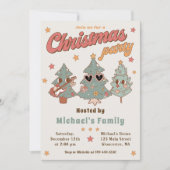 レトロ・グルーヴィー・ヒッピーロッキン'クリスマスツリーパーティー 招待状 (正面)