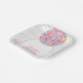 レトロ グルーヴィー ピンク ディスコボール 70年代 80年代 ブライズシャワー ペーパープレート (傾斜あり)