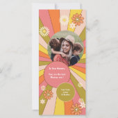 レトロ グルーヴィー フラワーズ 母の日 フォト カード (裏面)