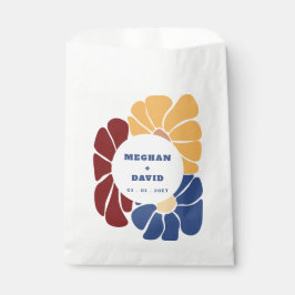 レトロ グルーヴィー ボヘミアンチック フローラル ウェディング フェイバーバッグ