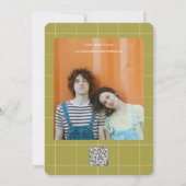 レトロ グルーヴィー ボールド & ブライト ボーホー ウェディング QR コード セーブザデート (裏面)