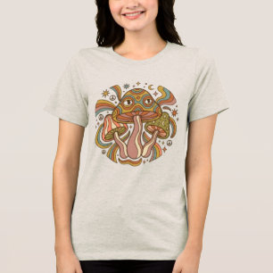 レトロ・グルーヴィー・マッシュルームの美学 ヴィンテージ70年代 トライブレンドTシャツ