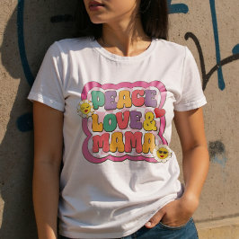 レトロ グルーヴィー ママ 引用 タイポグラフィー 母の日 Tシャツ