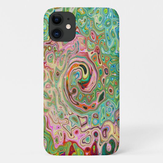 レトロ グルーヴィー 抽象的 カラフル 虹色 スワール Case-Mate iPhoneケース (裏面)