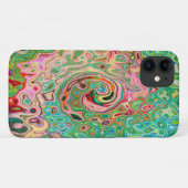 レトロ グルーヴィー 抽象的 カラフル 虹色 スワール Case-Mate iPhoneケース (裏面(横))