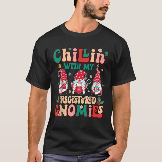 レトロ グルーヴィー 登録ノームナースとくつろぎタイム Tシャツ (正面)