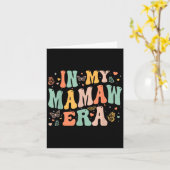 レトロ グルーヴィー 私の祖母の時代の母の日 女性 カード (黄色い花)