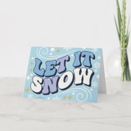 レトロ グルーヴィー 雪降れ メリークリスマス シーズンカード