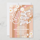 レトロ グルーヴィー 10歳の誕生日招待状 招待状 (正面)