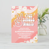 レトロ グルーヴィー 10歳の誕生日招待状 招待状 (スタンド正面)