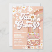 レトロ グルーヴィー 2歳の誕生日おめでとう 招待状 (正面)