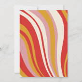 レトロ グルーヴィー 70年代 キュート アイボリー レッド ピンク ウェディング 招待状 (裏面)