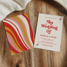 レトロ グルーヴィー 70年代 キュート アイボリー レッド ピンク ウェディング