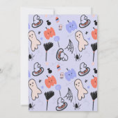 レトロ グルーヴィ ハロウィン パーティ ヴィンテージ ドゥードル 招待状 (裏面)