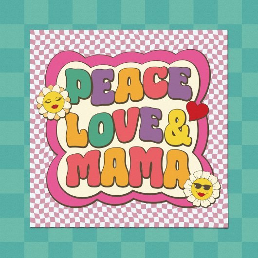 レトロ グルーヴィ ママ 引用 タイポグラフィー 母の日 ポスター