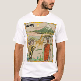 レトロ ケニア 風景 旅行 Tシャツ