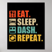 レトロ ゲーム Eat Sleep Dash Repeat ビデオゲーム  ポスター (正面)
