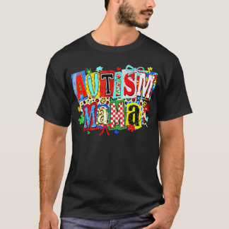 レトロ コケット リボン パズル 自閉症 ママ アウェアネス モ Tシャツ