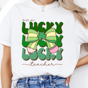 レトロ コケット ワン ラッキー 先生 セントパトリックデー Tシャツ
