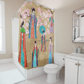 レトロ・コスチュメジャパ中国のニーズの東洋女子 シャワーカーテン (インサイチュ)