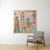 レトロ・コスチュメジャパ中国のニーズの東洋女子 タペストリー (インサイチュ)