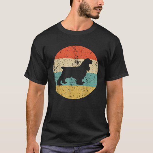 レトロ コッカー・スパニエル 犬 Tシャツ (正面)